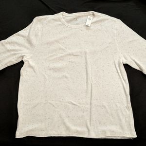 Gap Factory Mens Crewneck Thermal Tee, New, Off White, XL